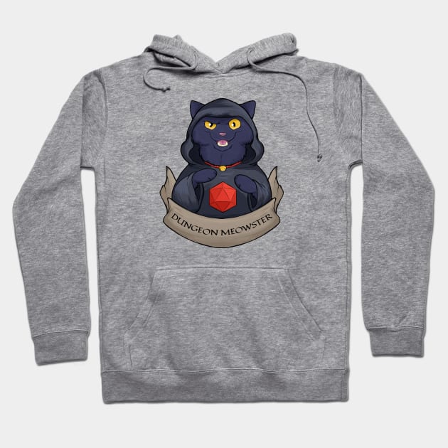 Dungeon Meowster Black Kitty Hoodie by DnDoggos